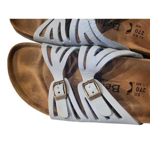 Birkenstock Betula Sandals Women's 11 Pastel Blue Granada Slip On Leather - Picture 2 of 5